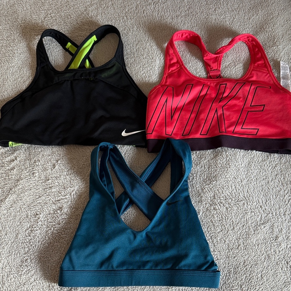 Nike Women's Sports Bra Bundle - Black, Pink, Teal
